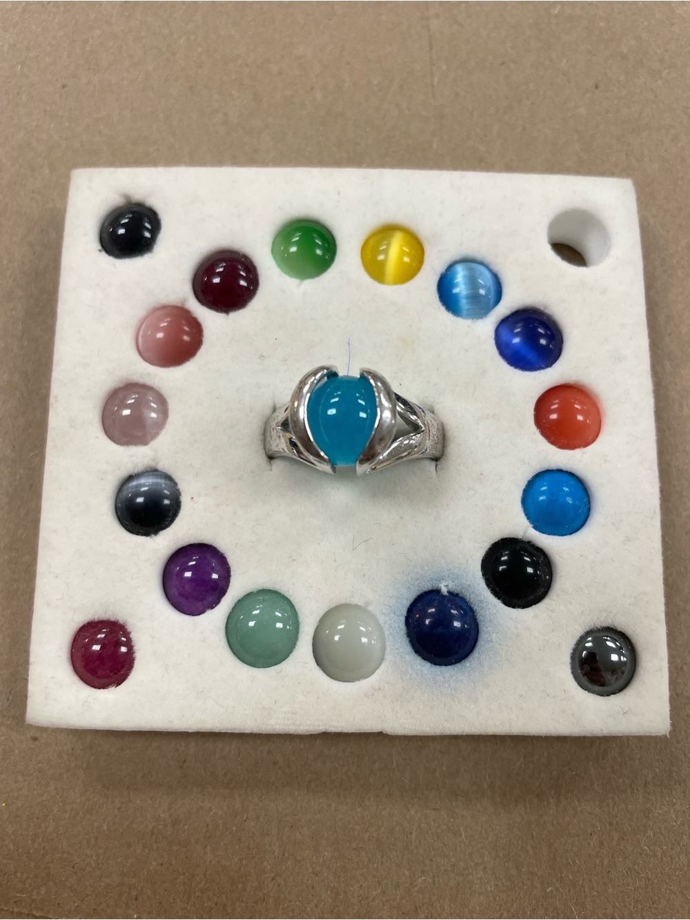 Sterling Silver 925 Ring with 19 Interchangeable Stones Size 9